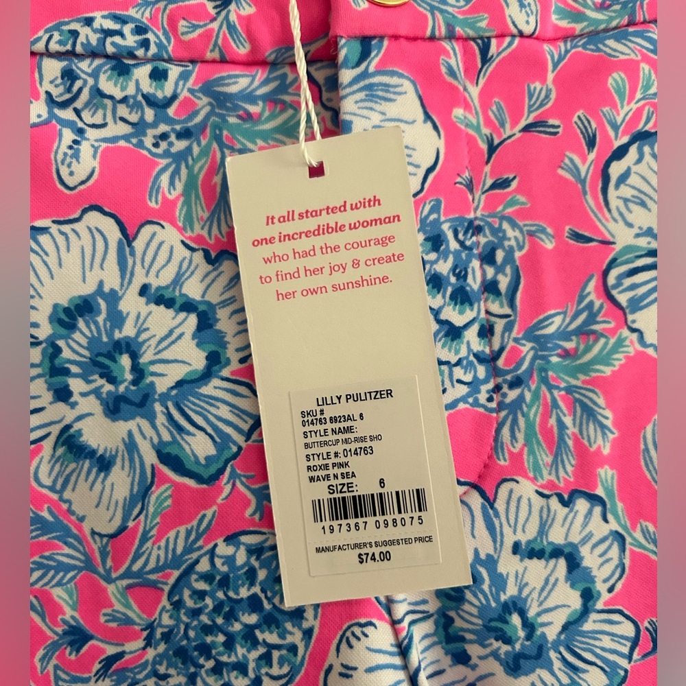 Lilly Pulitzer Buttercup Shorts Roxie Pink Wave N Sea - Picture 5 of 7